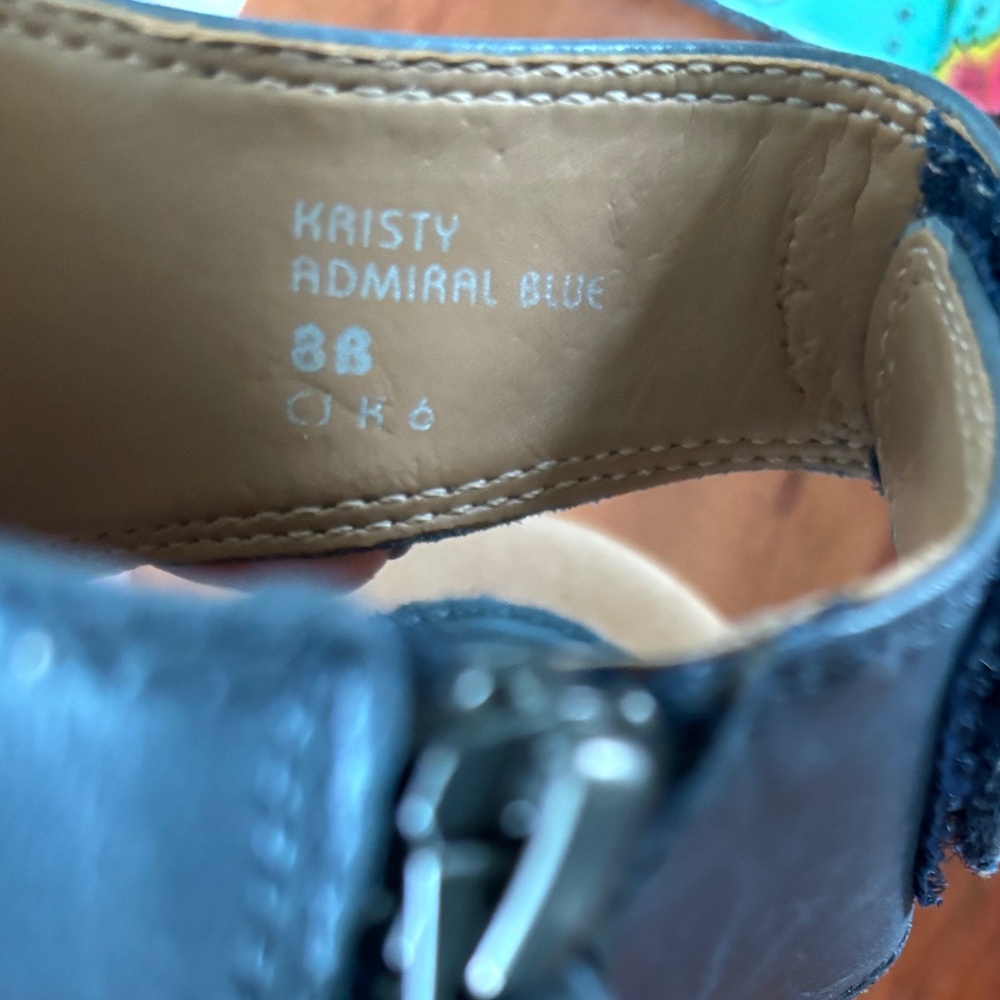 Earth Kristy Blue Peep Toe Bootie Sz 8 - Picture 9 of 10